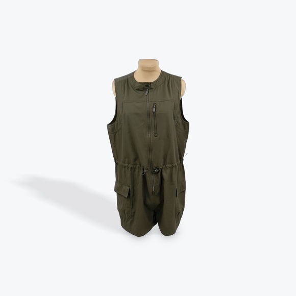 Old Navy Olive Green StretchTech Romper Jumpsuit Utility Sleeveless Women's M - Picture 1 of 11